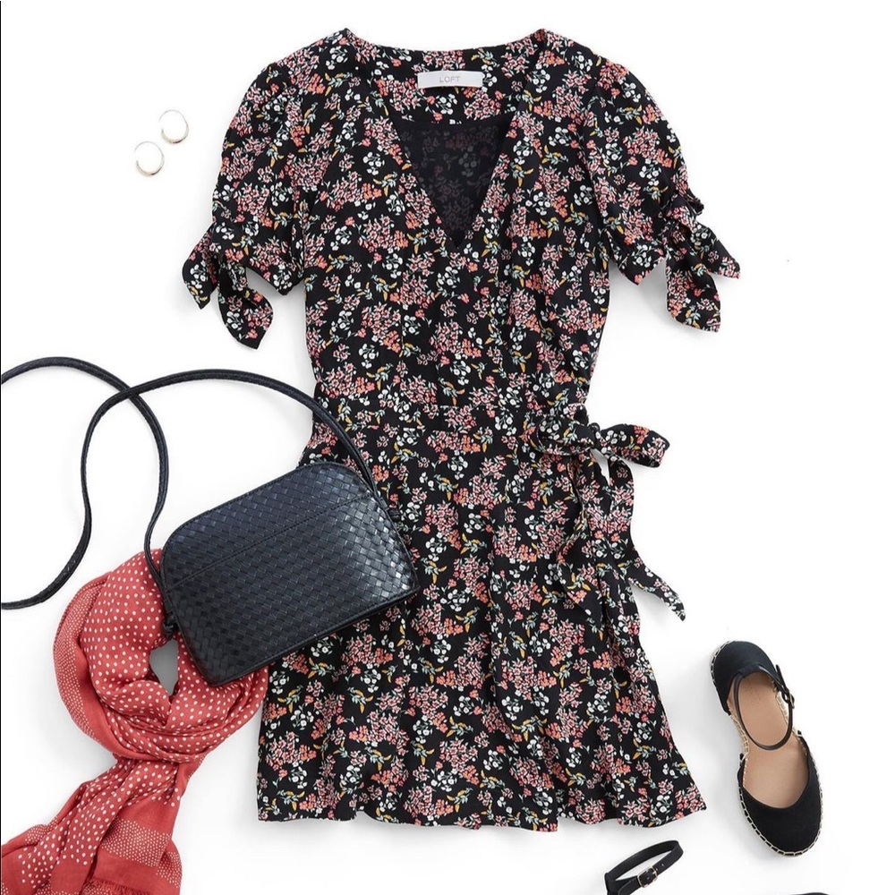 LOFT Wrap Waist Floral Romper